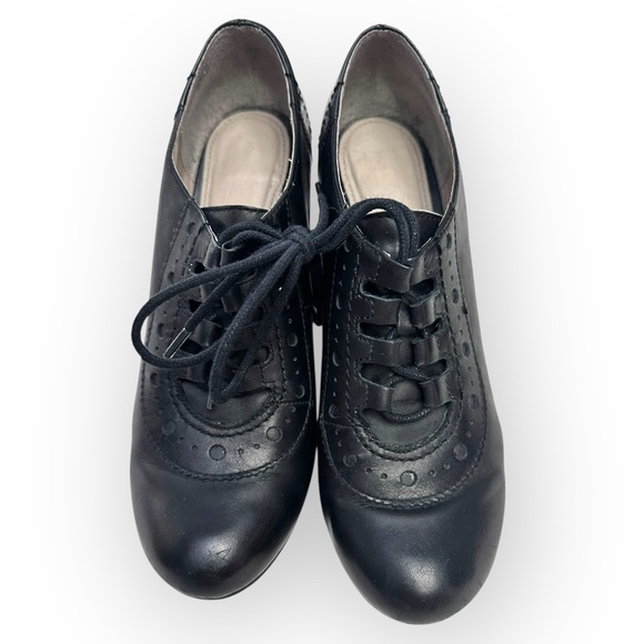 Women’s 8 Hush Puppies Leather Oxford Heel Ankle Booties - Picture 4 of 9